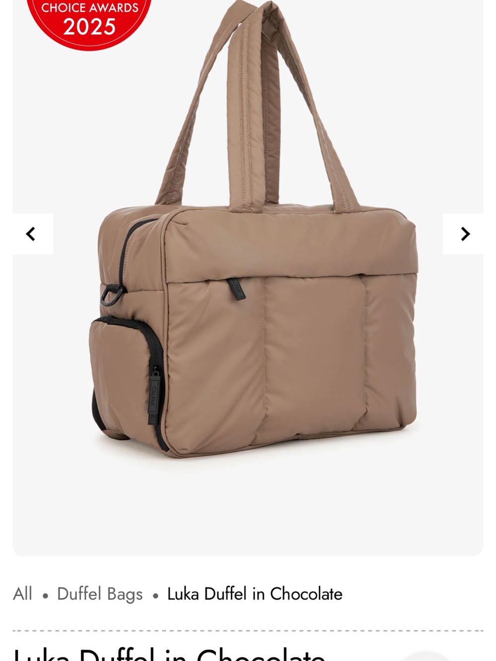 Calpak Luka Duffle Bag in Chocolate